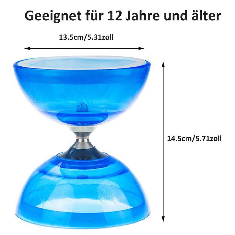 Triple Bearing Diabolo Set with Professional Sticks, 10m Spare String