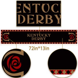 Pudodo Run for The Roses Table Runner Derby Horseshoe Horse Racing Themed Party Kitchen Dinning Room Home Decoration