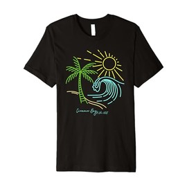 Cinnamon Bay St. John USVI Bright Simple Minimal Line Art Premium T-Shirt