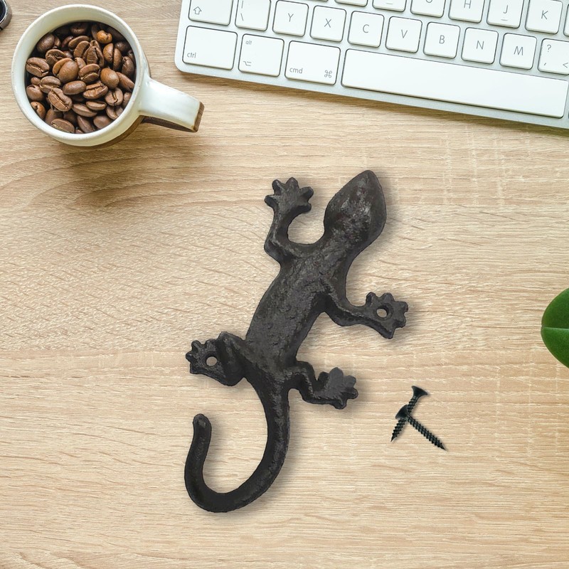 Molyorch 1 x Gecko Coat Hook, Rustic Coat Hook, Cast