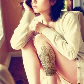 Yesallwas TATOO Tattoo Stickers, Buddha Statue, Set of 5, Realistic Japanese Carving, Tattoo Stickers, Body Stickers, Men's, Long Lasting, Waterproof, Easy to Apply to Arms, Legs, Body, Chest, Shoulders, Back, 5.9 x 8.3 inches (15 x 21 cm)