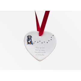 Image Industry Bernese Mountain Dog Walk Beside Us Ceramic Heart - Dog Memorial - Memorial Gift - Hanging Decoration