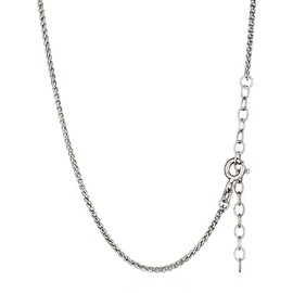 NKlaus 40 / 45 + 5 cm Braided Chain 925 Silver Oxidised Length Adjustable Necklace 1.5 mm Wide Women's Silver Chain, Sterling Silver