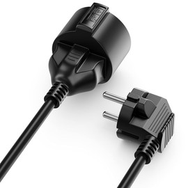 Extension earthing contact plug (type F) 90° - earthing contact socket straight