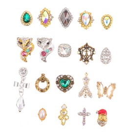 Healvian 50pcs Nail Art Rhinestones Shiny Alloy Diamonds for Crafts Nail Decorations Body Art More for Room Decor Creative Projects