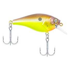 Berkley SquareBull Fishing Lure, Brown Mustard, 3/8 oz, 2 3/8in | 6cm Crankbaits, Floating Bait Features Maximum Flash and Tail Wag for Erratic Hunting Action
