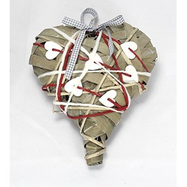 Decorative Hanging Heart (Large, Brown, White, Red)