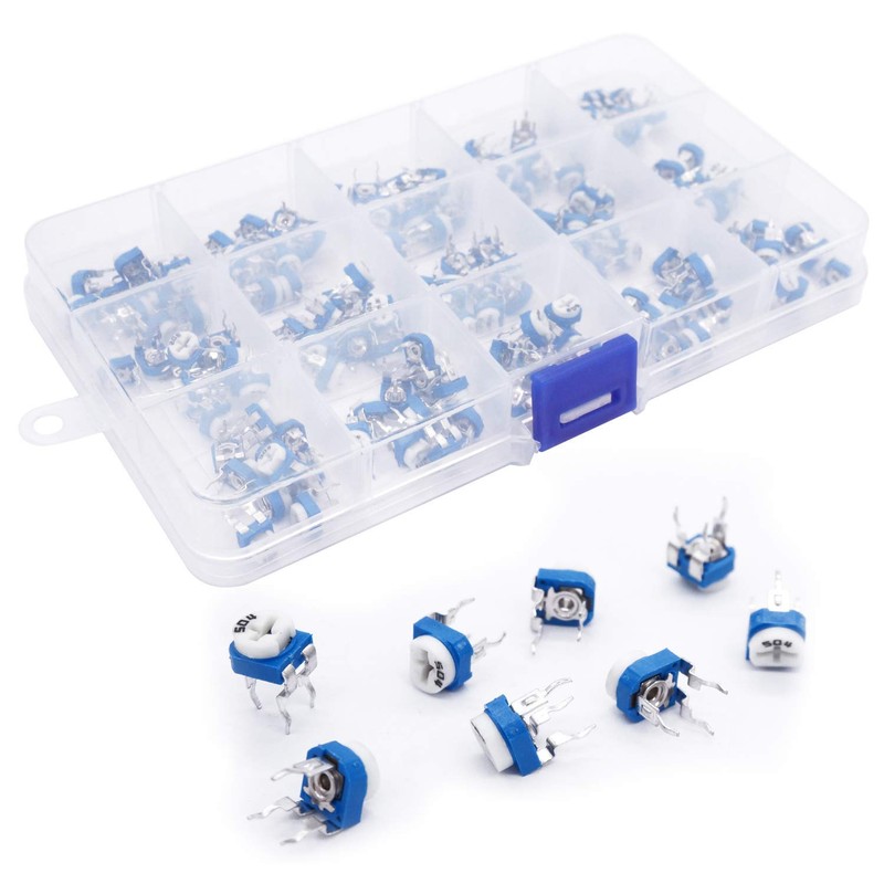 RUNCCI-YUN 150pcs 15 Values 100 Ohm- 2M Ohm Ohm Potentiometer