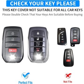 QBUC for Toyota Key Fob Cover with Keychain for Toyota Key fob case Fit for 2019-2024 Venza, RAV4 Prime, Land Cruiser, Fortuner, Grand Highlander, Corolla Cross, Hilux (S-Pink)