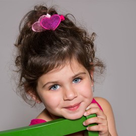 Peppercorn Kids Girls Sequin Heart Hair Clip - Light Pink