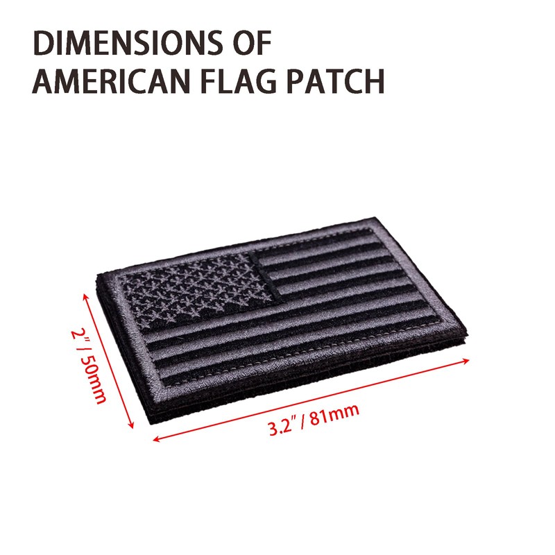 Demearly 2 PCS American Flag Patch USA Militray Emblem Patches