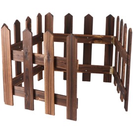 DOITOOL Christmas Wooden Picket Fence, Wood Christmas Tree Fence Garden Picket Fence for Christmas Tree Wedding Party Decoration (Wood Color, 120x30cm)