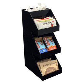 Mind Reader Coffee Tea Utensil and Condiment Station, Countertop Organizer, Coffee Bar, Kitchen, 6"L x 9"W x 16"H, Black