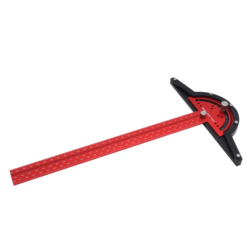 Woodworkers Edge Ruler Aluminum Alloy Red Black Adjustable Angle T