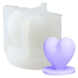 Uniquer Heart Shape Silicone Candle Molds,3D Silicone Molds for DIY Candle Making,Clay Craft,Soap Making