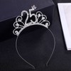 JKJF 25th Birthday Crystal Tiara with Birthday Sash Rhinestone Crown