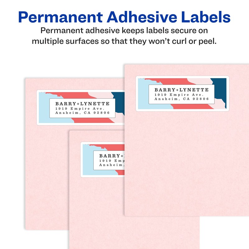 Avery Print-to-The-Edge Printable Address Labels with Sure Feed, 1.25" x