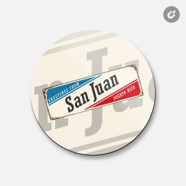 Unbranded San Juan Retro Travel Tin Sign | 4'' X 4'' Round Decorative Magnet