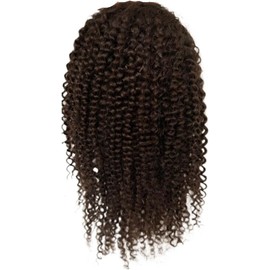 Tupé para Hombre Tupé de Cabello Humano for Hombres Mono Encaje con Pelucas Afro tupé PU Pelucas rizadas(Dark Brown)