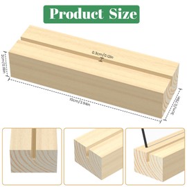 Coicok Pack of 12 Wooden Card Holders, Wooden Place Card Holder, Postcard Holder, Photocard Holder, Menu Card Holder, Wooden Blocks for Crafts for Wedding Decoration, Table, Restaurants, Banquets and