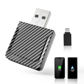 CarPlay Wireless Adapter & Wireless Android Auto, Wandelt Verdrahtete Drahtlos Um, USB C/A Plug and Play, Unterstützt iOS 10+ & Android 11+, für Autos mit Kabelgebundenem CarPaly und Android Auto