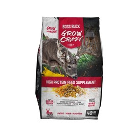Boss Buck Grow Crazy 40lb High Protein Feed Supplement for Deer Versatile High Fat & Energy Deer Attractant for Hunting