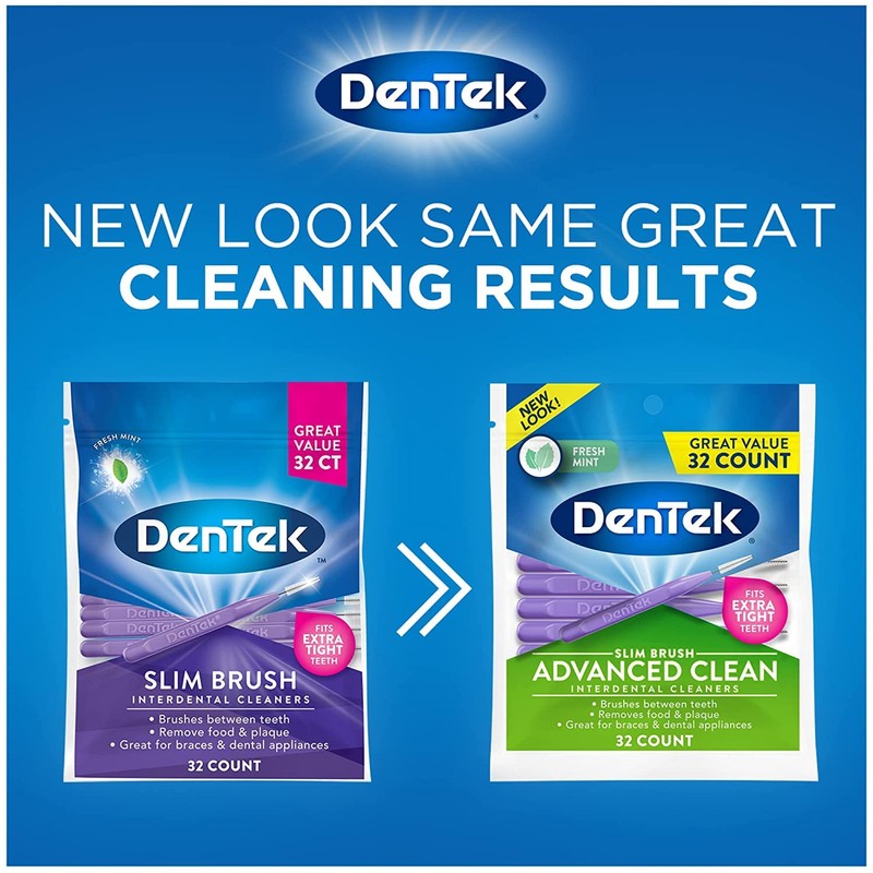 DenTek Slim Brush Interdental Cleaners | Slim Brush for Extra