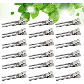 50 Piezas Pinza Pelo de Hierro Plata 4.5cm, Doble Horquilla Peinados Profesionales y Permanentes, Diseño Hecho a Mano, Apertura Fácil, Sujeción Firme