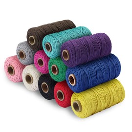 328 Feet 3mm Natural Cotton String for Crafts,Gift Wrapping Twine,Arts & Crafts, Home Decor, Gift Packaging (Beige)