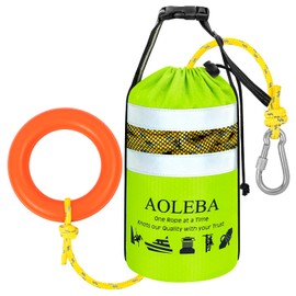 AOLEBA Water Rescue Throw Bag with 8MM Reflective Rope, 1900lbs Tensile Strength Emergency Safety Gear for Boating, Kayaking, Rafting, Floating Throw Bag Throwable Device with Quick Deployment Design
