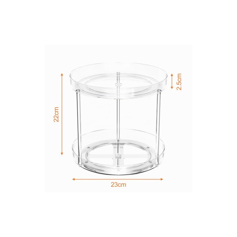 Relota Spice Rack Rotating 2 Tiers, Turntable Kitchen Organiser Small
