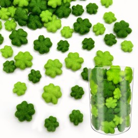 50 Pcs St. Patrick's Day Foam Vase Fillers Velvet Shamrocks Filler Table Decor Ornaments St Patrick's Day Decorations Crafting Centerpiece Table Scatter for St. Patrick's Day Party Festival