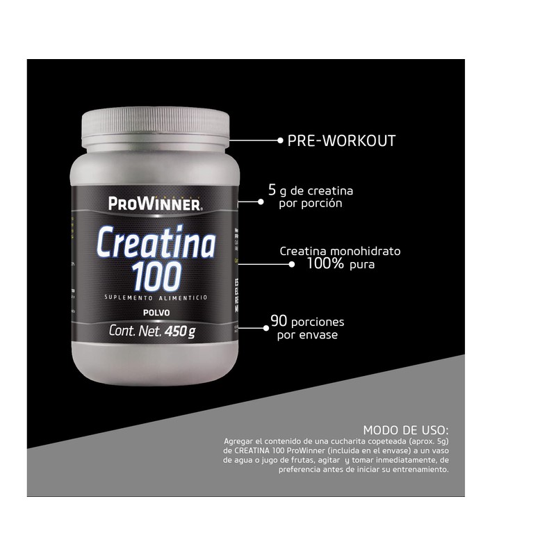 ProWinner | Creatina 100% pura polvo 450 g