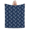 Duduho Nautical Anchor Navy Blue Bed Blanket Ultra Soft Throw