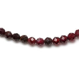 Gemstone Necklace with Faceted 4 mm Beads – Real Natural Stones – Adjustable Length – Healing Stone Protective Stone Gemstone Necklace Lucky Charm Talisman Gift, Gemstone, faceted gemstone