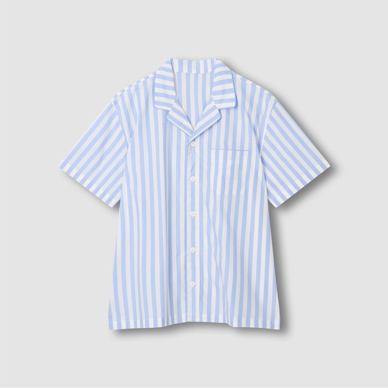 JAJU [JAJU] Men's 60s Cotton 5-part Pajama Set_Light Blue