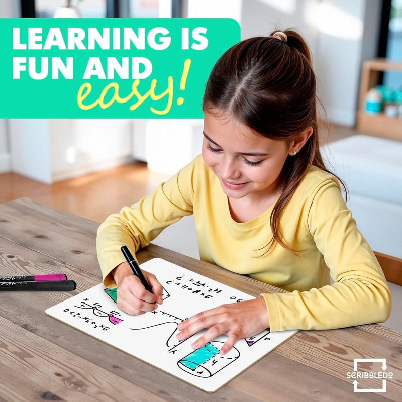 Scribbledo 24 Small White Board Dry Erase Boards Classroom Pack