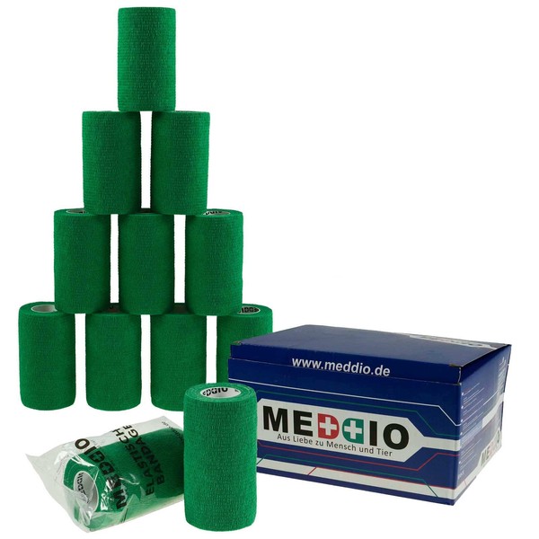 12 Haftbandagen Größe+Farbe wählbar - selbsthaftende Bandage Fixierverband selbstklebend, Farbe:natural