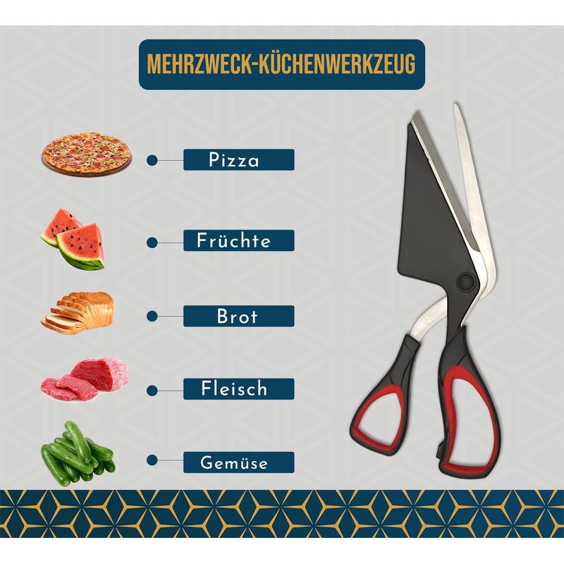 Sharp Pizza Scissors Cutter with Food Grade Safe Blades. Better