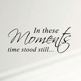 Innovative Stencils in These Moments Time Stood Still Home Wall Decal Sticker Family Quote Art #1292 (28" Wide X 11.5" High) (Matte Black)