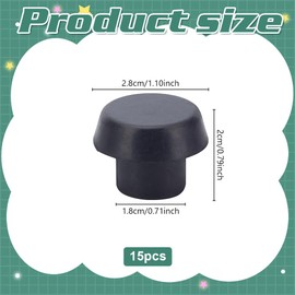 WEBEEDY Pack of 15 Billiard Cue Floor Cover Black Replacement Billiard Cue Floor Plug Billiard Cue Base Protection Equipment Pool Cue Repair Accessories 28 x 20 x 18 mm