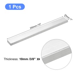 sourcing map Square Aluminum Flat Bar, 3/8" Thick 1" Width 10" Length Square Aluminum Bar 6061 Aluminum Flat Plate, 10 x 25 x 254mm T6511 Solid New Mill Stock For Industrial Building