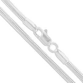 Sterling Silver 2MM, 2.5MM, 3MM, 4MM, 5MM Solid Round Snake Chain Necklace- Flexible Snake Chain Necklace, Round 925 Sterling Silver Necklace,Made In Italy, Men and Women Jewelry Accesorries Gadgets