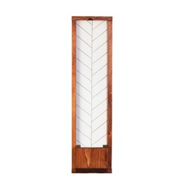 Customizable Vertical Address Sign Planter for your House (Walnut Frame (White Background))