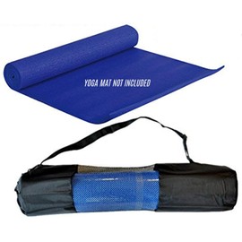 HCE Black Yoga Mat Bag Gym Bag Exercise Mat Carrier Shoulder Sling Bag with Drawstring Lock - Washable and Breathable Nylon Mesh with Adjustable Strap for a Smell-Free Gym Mat