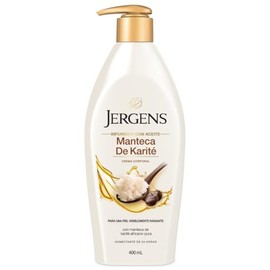 Jergens Crema Manteca de Karité Humectante, 400 ml, Piel 3 Veces Más Radiante, con Manteca de Karité pura, probada por dermatólogos