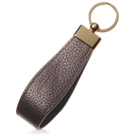 BLUE SINCERE KH3 Women's Genuine Leather Key Chain Strap Key Leather Key Ring Key Charm Key Clip Small Smart Key Key Car, dark brown