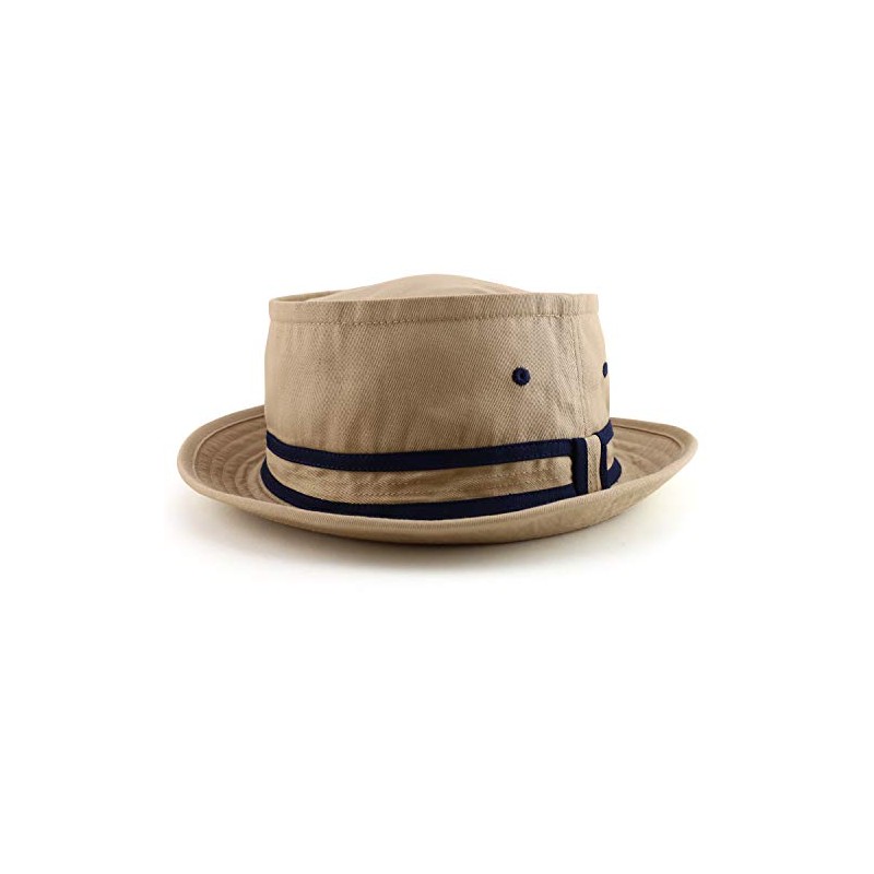 Armycrew Cotton Twill Fisherman Roll Up Bucket Hat with Stripe
