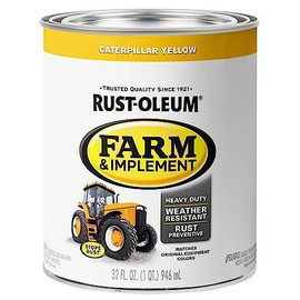 Rust-Oleum 280163 Farm & Implement Enamel Paint, Quart, Caterpillar Yellow, (Pack of 1)