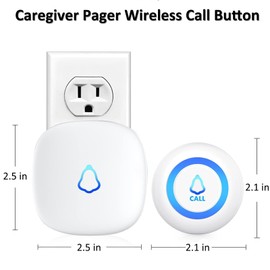 METAK Caregiver Pager Wireless Call Button for Elderly/Senior at Home, 3 Receiver + 3 Button, 1500FT 58 Ringtones Medical Life Alert System for Patients, Disabled, Nurses, Emergency Assistance, White